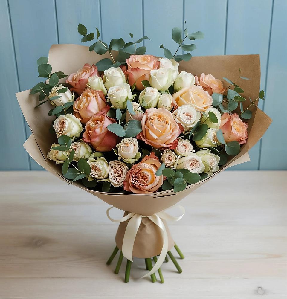 Букет цветов из: Альстромерии и Розы в Солнечном Хабаровского края