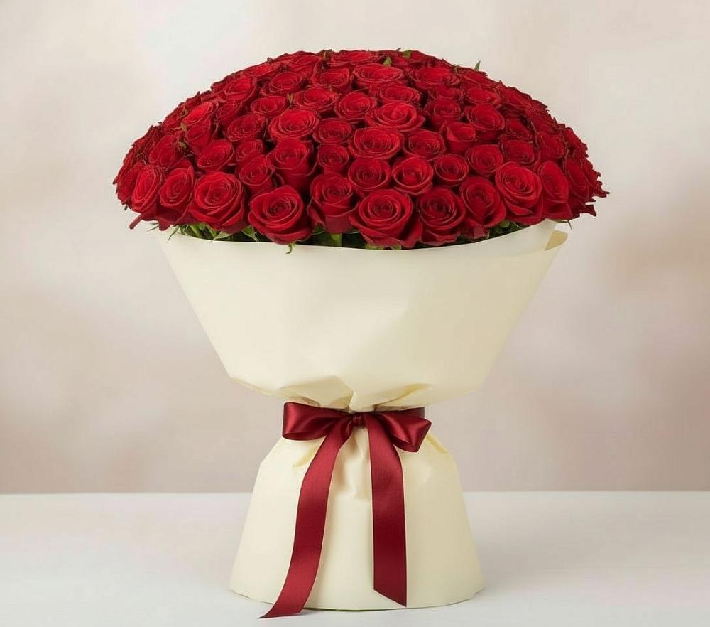 Букет 101 Красная роза Милано в Солнечном Хабаровского края