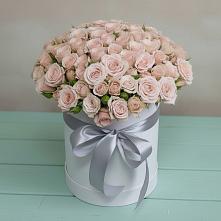 Цветочная композиция из Розы в шляпной коробке в Солнечном Хабаровского края