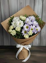 Букет цветов из:  Хризантемы и Розы в Солнечном Хабаровского края