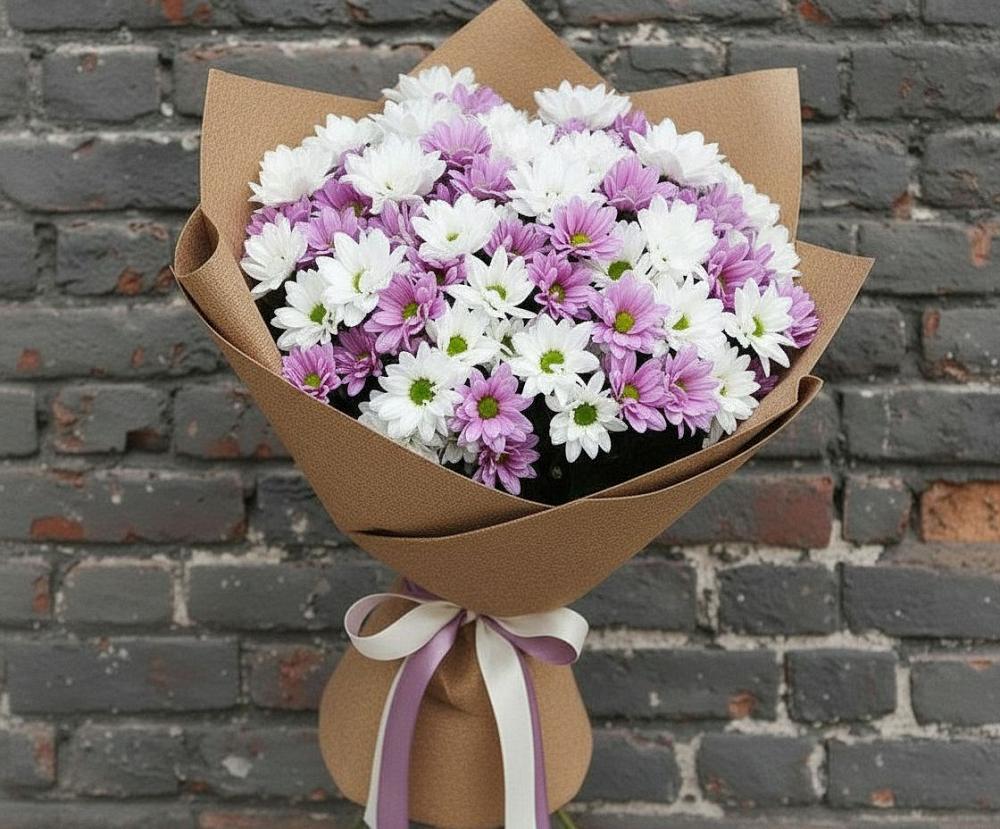 Букет цветов из: Хризантемы в Солнечном Хабаровского края