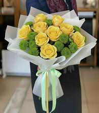 Букет цветов из:  Хризантемы и Розы #REPLACE_PRED# Солнечном Хабаровского края