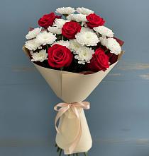 Букет цветов из:  Розы и Хризантемы в Солнечном Хабаровского края