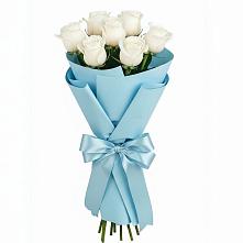 Букет 7 белых роз Проуд в Солнечном Хабаровского края