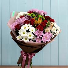 Букет цветов из:  Розы, Хризантемы и Альстромерии #REPLACE_PRED# Солнечном Хабаровского края