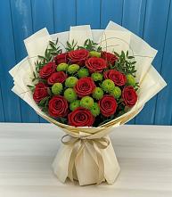 Букет цветов из:  Розы и Хризантемы в Солнечном Хабаровского края