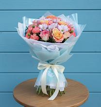 Букет цветов из:  Хризантемы и Розы в Солнечном Хабаровского края