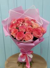 Букет 15 Розовых роз Равель в Солнечном Хабаровского края